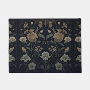 William Morris Art Nouveau Dark Aesthetic floral  Doormat