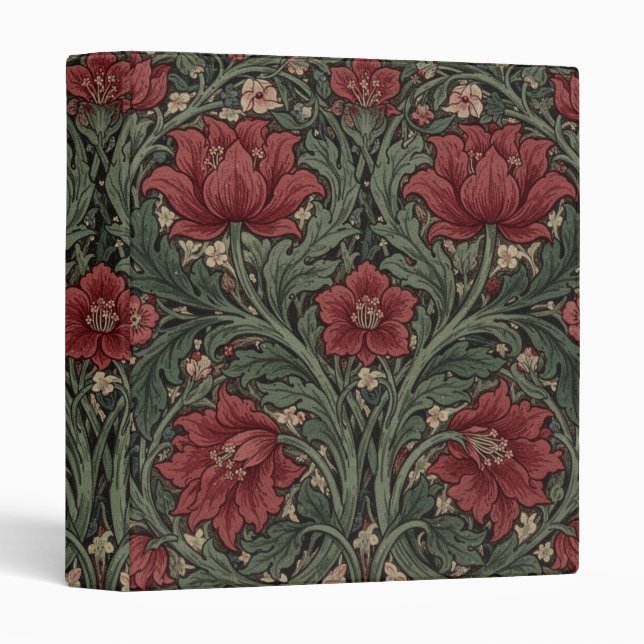 William Morris  Art Nouveau Floral foliage Pattern Binder (Front/Spine)