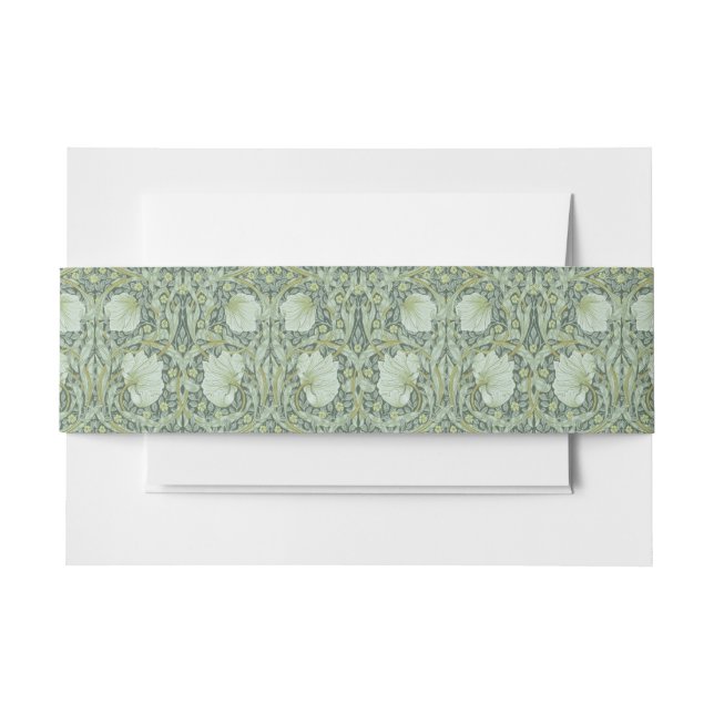 William Morris, Art nouveau pattern, beautiful art Invitation Belly Band (Front Example)