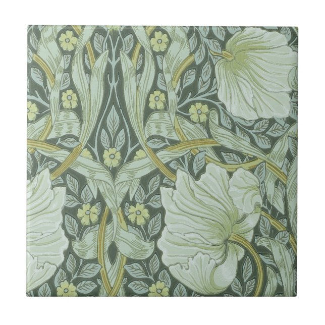 William Morris, Art nouveau pattern, beautiful art Tile (Front)