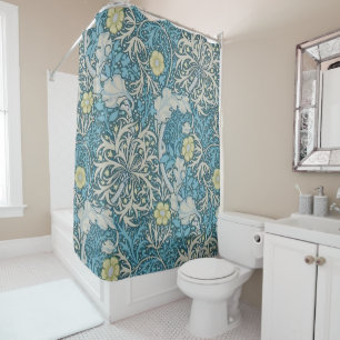 William Morris,art nouveau pattern, seaweed,blue,f