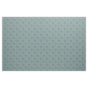 William Morris,art nouveau pattern, seaweed,blue,f Fabric