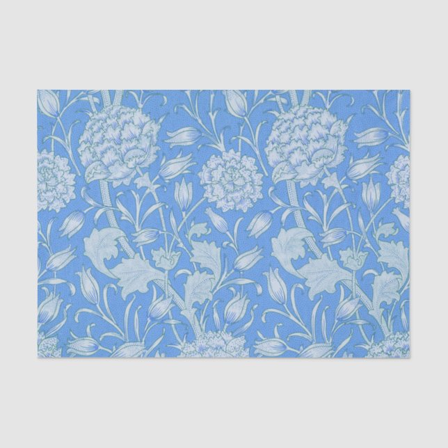William Morris - Art Nouveau Wild Tulips - Blue Tissue Paper (Front)