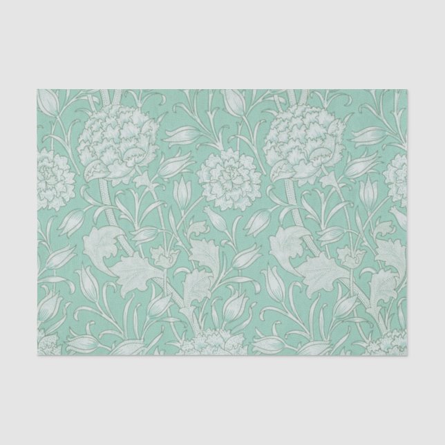William Morris - Art Nouveau Wild Tulips - Green Tissue Paper (Front)