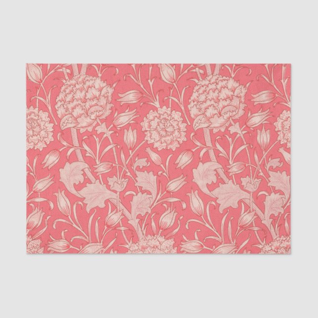 William Morris - Art Nouveau Wild Tulips - Pink Tissue Paper (Front)