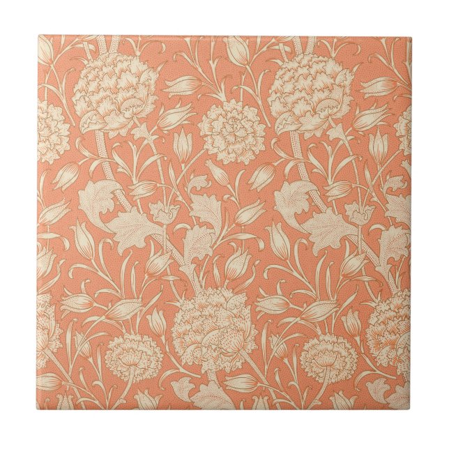 William Morris - Art Nouveau Wild Tulips Tile (Front)