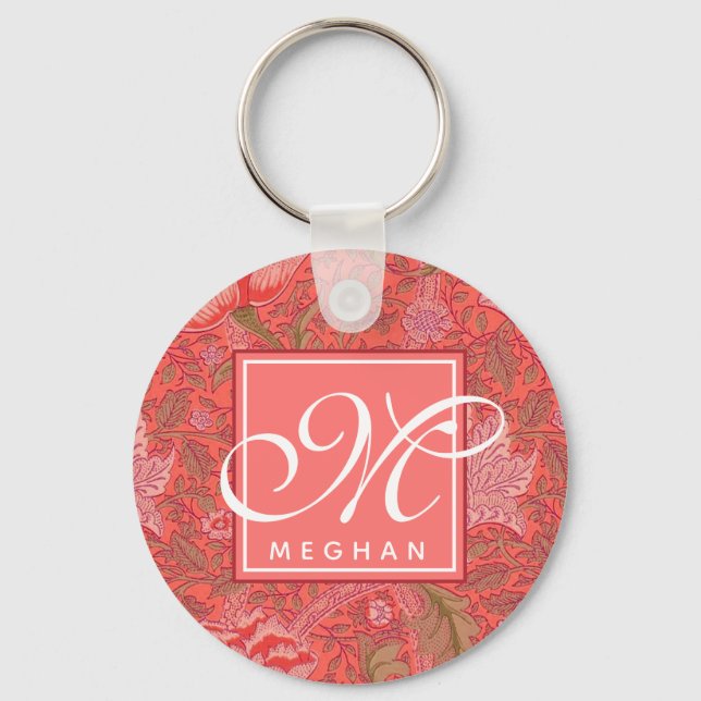 William Morris - Art Nouveau Windrush Monogrammed Keychain (Front)