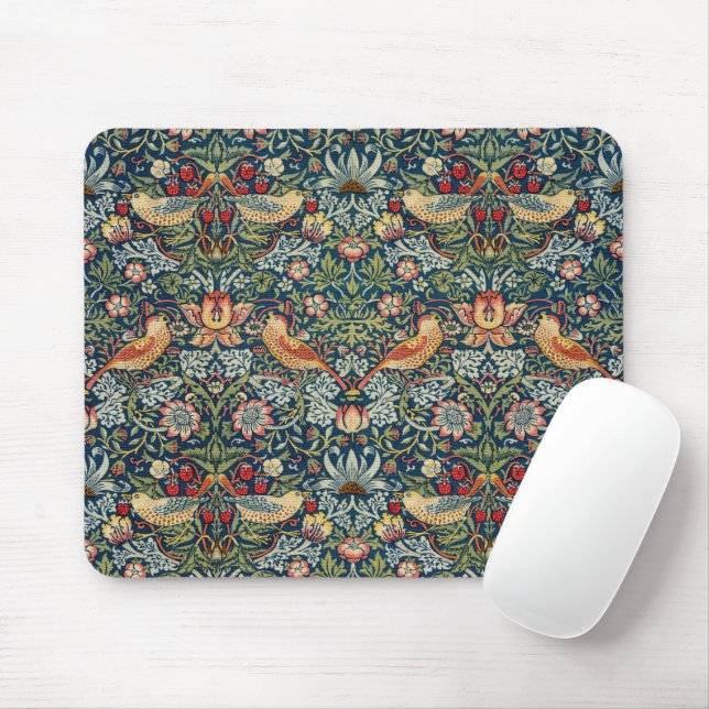William Morris Art Strawberry Thief Mousepad (With Mouse)