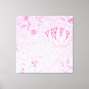 William Morris Artichoke Pale Pink Canvas Print