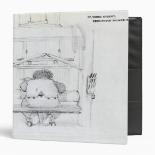 William Morris at his loom, caricature Binder