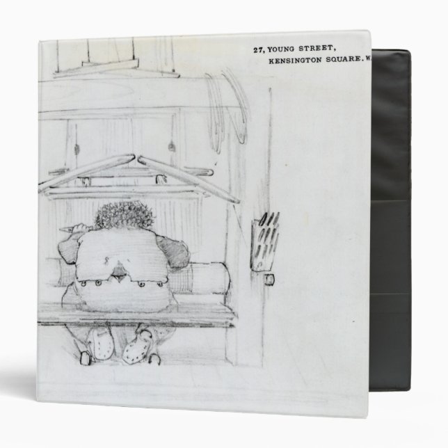 William Morris at his loom, caricature Binder (Front/Inside)