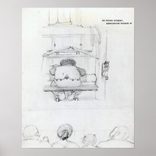 William Morris at his loom, caricature Poster