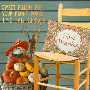 William Morris Autumn Leaves Give Thanks Accent Pillow