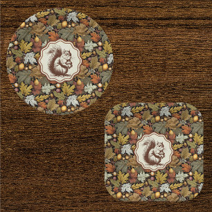 William Morris Autumn Leaves Squirrel Paper Plate