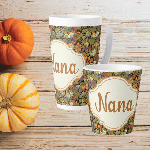 William Morris Autumn Pumpkins Personalized Latte Mug