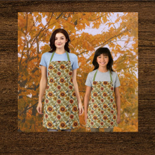 William Morris Autumn Sunflowers Birds Autumn Apron