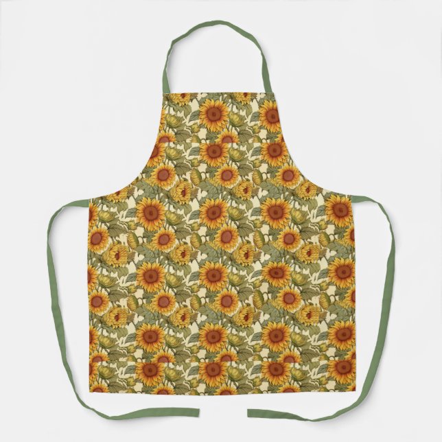 William Morris Autumn Sunflowers Thanksgiving  Apron (Front)