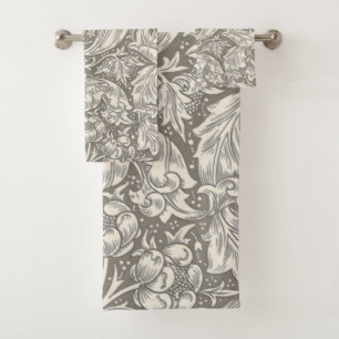 William Morris Bachelor's Button antique damask Bath Towel Set