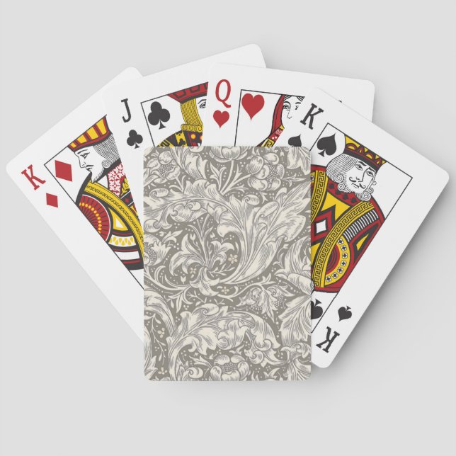 William Morris Bachelor's Button antique damask Playing Cards (Back)