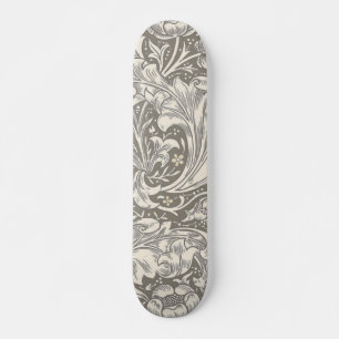 William Morris Bachelor's Button antique damask Skateboard