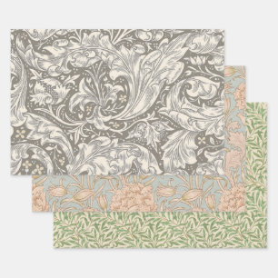 William Morris Bachelor's Button antique damask Wrapping Paper Sheet