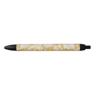William Morris Bachelor's Button Flower Classic Black Ink Pen