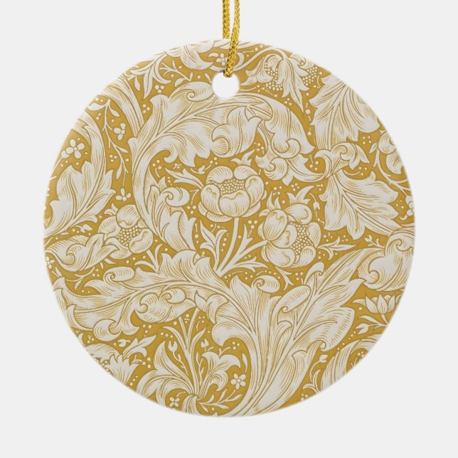 William Morris Bachelor's Button Flower Classic Ceramic Ornament (Front)