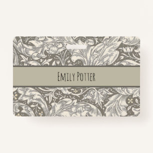 William Morris Bachelor's Button Flower Floral Bot Badge