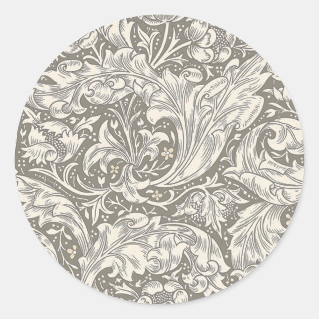 William Morris Bachelor's Button Flower Floral Bot Classic Round Sticker (Front)