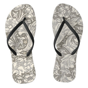 William Morris Bachelor's Button Flower Floral Bot Flip Flops