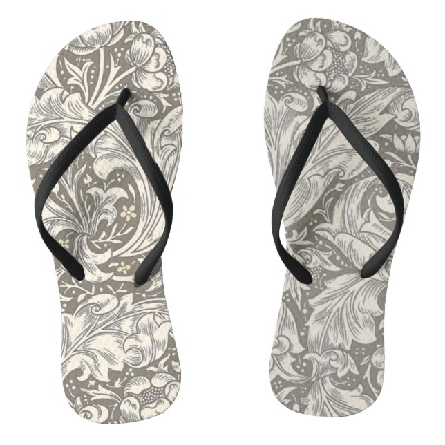 William Morris Bachelor's Button Flower Floral Bot Flip Flops (Footbed)