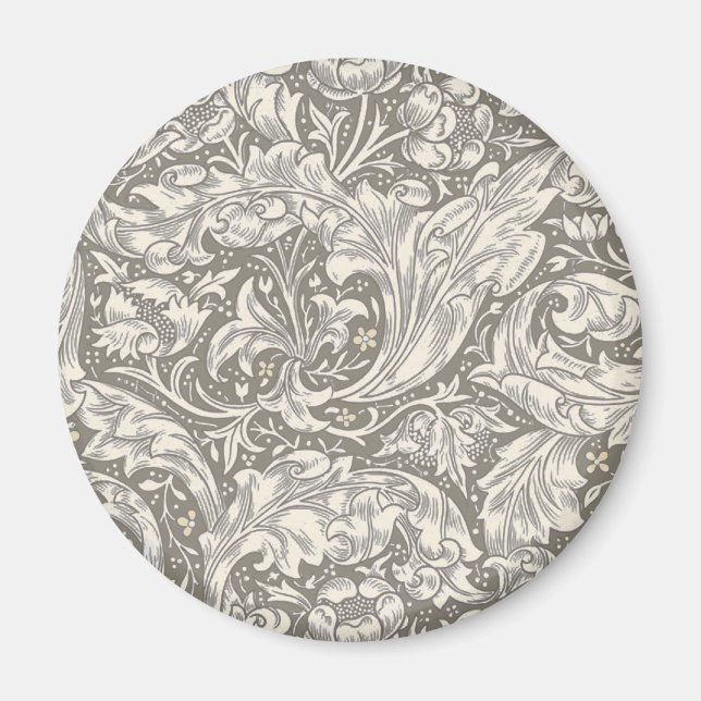 William Morris Bachelor's Button Flower Floral Bot Magnet (Front)