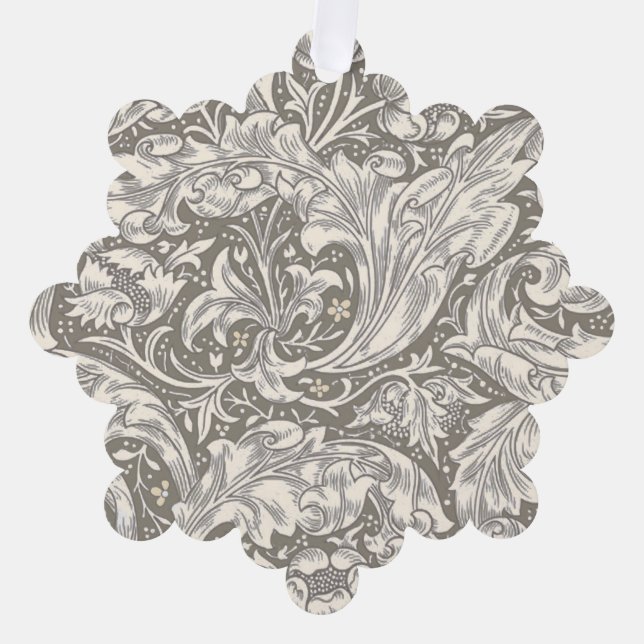 William Morris Bachelor's Button Flower Floral Bot Ornament Card (Front)