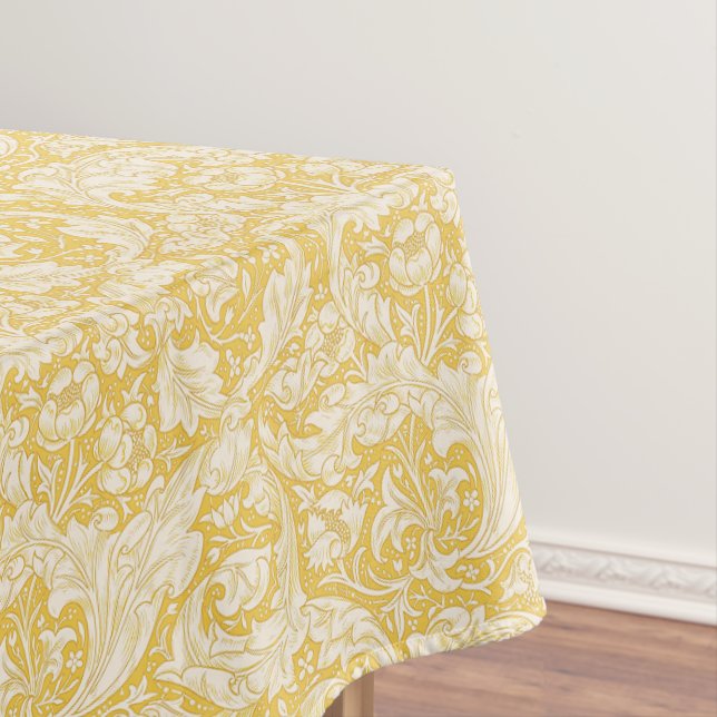 William Morris  Bachelors Button Golden Background Tablecloth (In Situ)