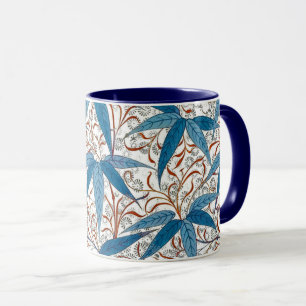 William Morris Bamboo Print, Denim Blue & White Mug