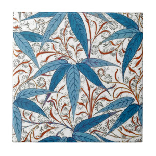 William Morris Bamboo Print, Denim Blue & White Tile