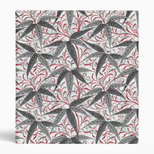 William Morris Bamboo Print, Grey and White Binder