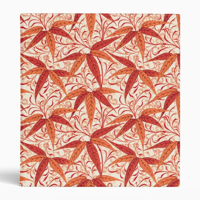 William Morris Bamboo Print, Mandarin Orange Binder (Front)