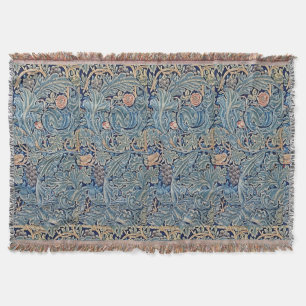 William Morris Beautiful Floral Pattern Blue Pink  Throw Blanket