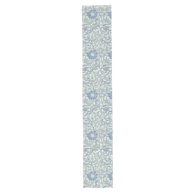 William Morris Beautiful floral pattern, blue,rose Long Table Runner (Front)