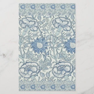 William Morris Beautiful floral pattern, blue,rose Stationery