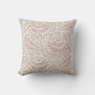 William Morris Beige Larkspur Pattern Throw Pillow