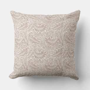 William Morris Beige Larkspur Pattern Throw Pillow