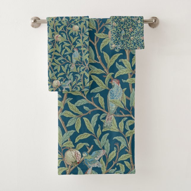 William Morris "Bird and Pomegranate"  Bath Towel Set (Insitu)