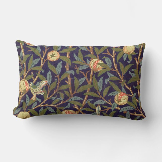 William Morris Bird And Pomegranate Lumbar Pillow (Front)