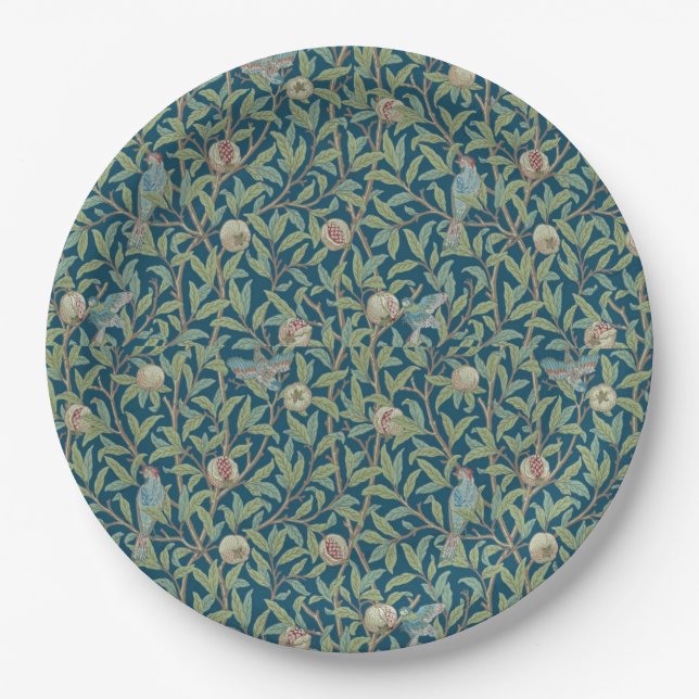William Morris "Bird and Pomegranate"  Paper Plate (Front)