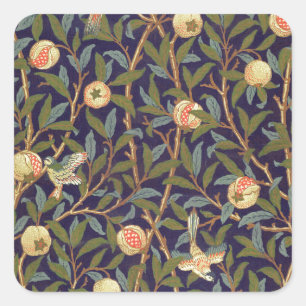 William Morris Bird And Pomegranate Square Sticker