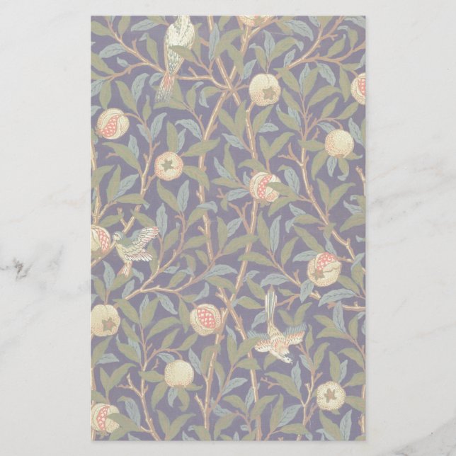 William Morris Bird And Pomegranate Stationery (Front)