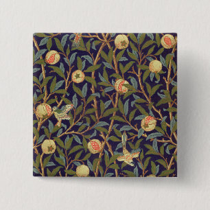 William Morris Bird And Pomegranate Vintage Art 2 Inch Square Button