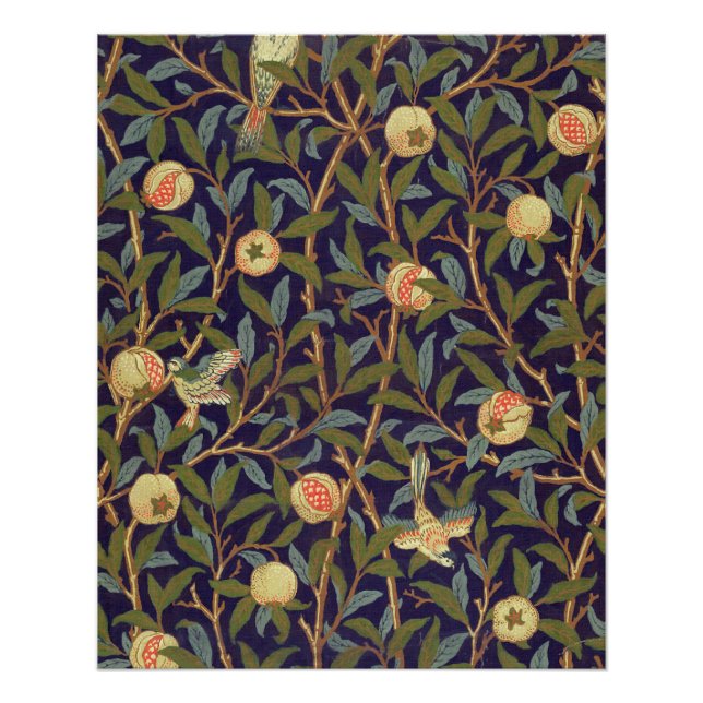 William Morris Bird And Pomegranate Vintage Art Poster (Front)